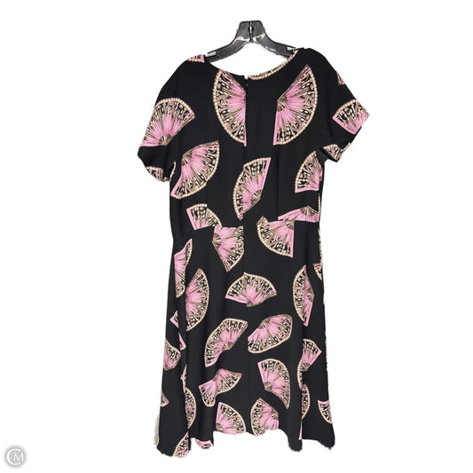 Dress Casual Midi By Ann Taylor In Black & Purple, Size: 14