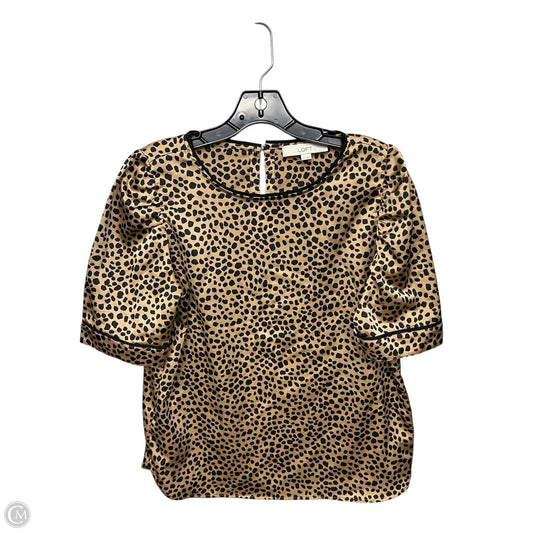 Top Short Sleeve By Loft In Animal Print, Size: M