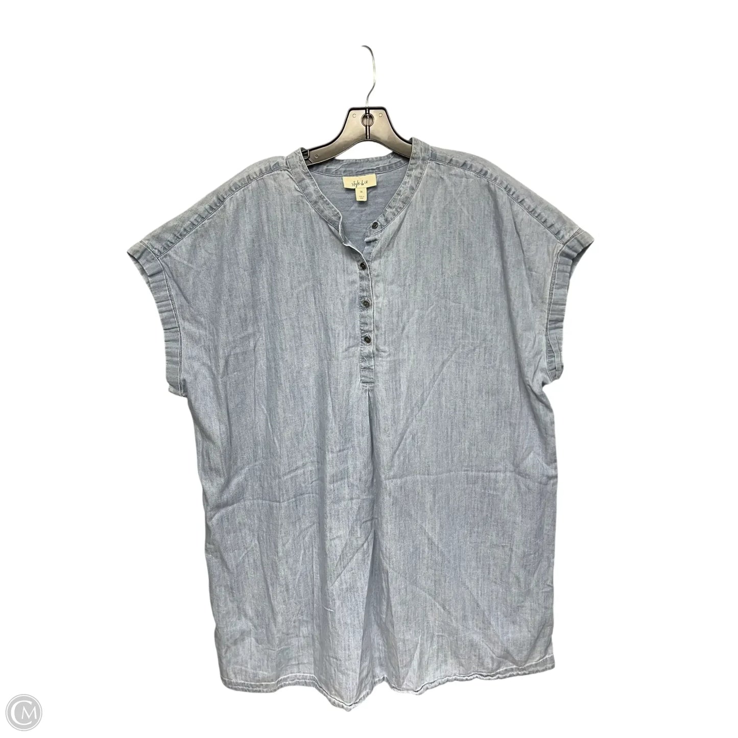 Dress Casual Short By Style And Co Collection Women In Blue, Size: 3x