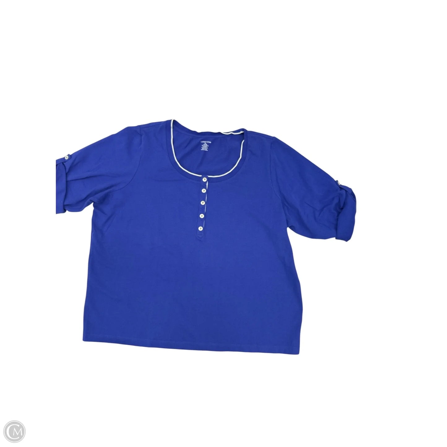 Top Short Sleeve By Lands End In Blue, Size: 2x