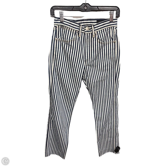 Jeans Straight By Rag & Bones Jeans In Blue & White, Size: 0