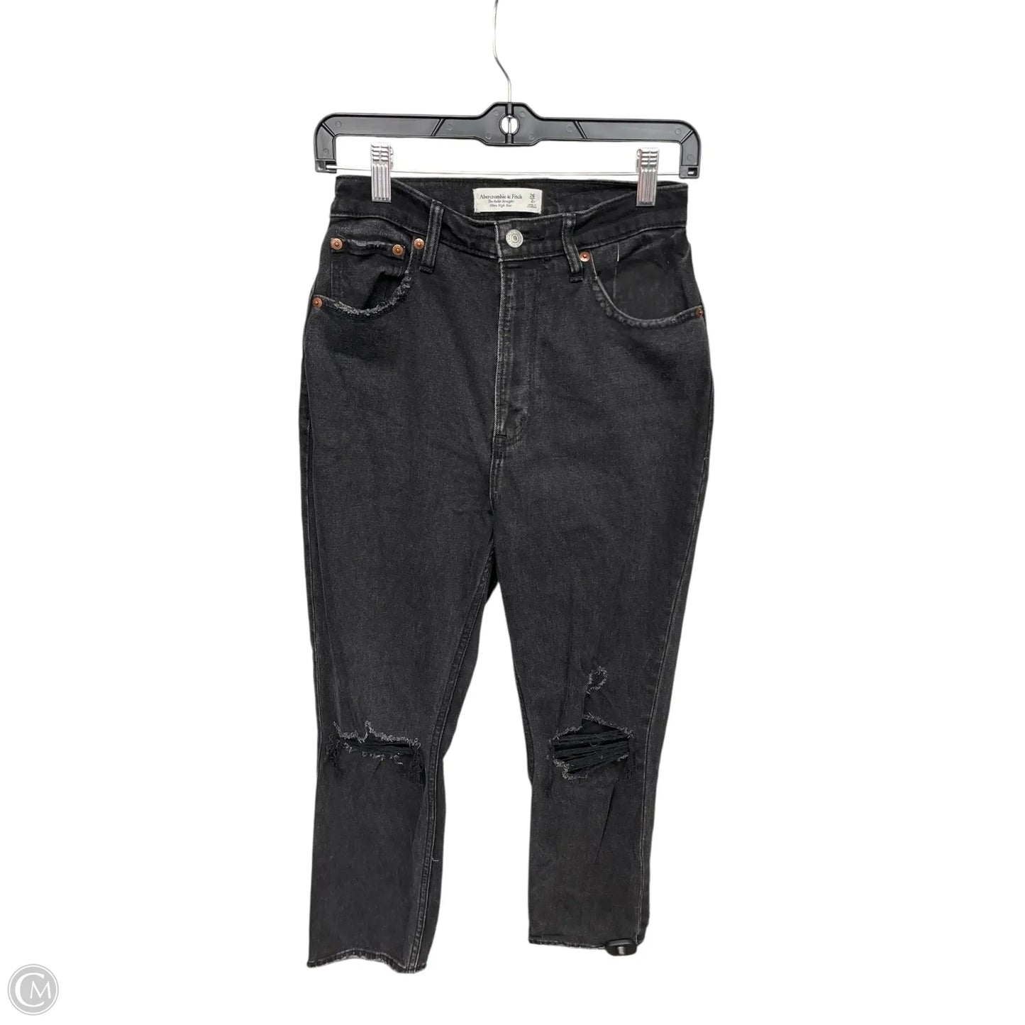 Jeans Straight By Abercrombie And Fitch In Black, Size: 2