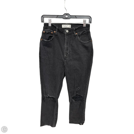 Jeans Straight By Abercrombie And Fitch In Black, Size: 2