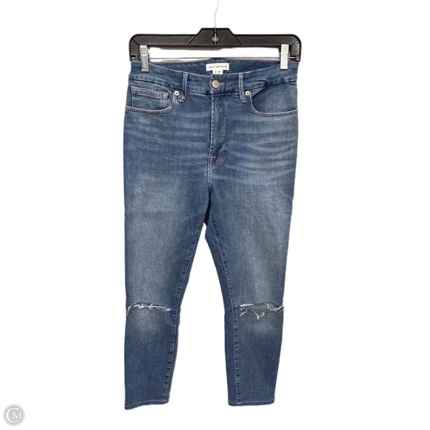 Jeans Skinny By Good American In Blue Denim, Size: 6