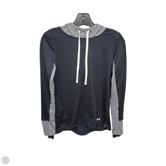 Athletic Sweatshirt Hoodie By Under Armour In Black & Grey, Size: Xs