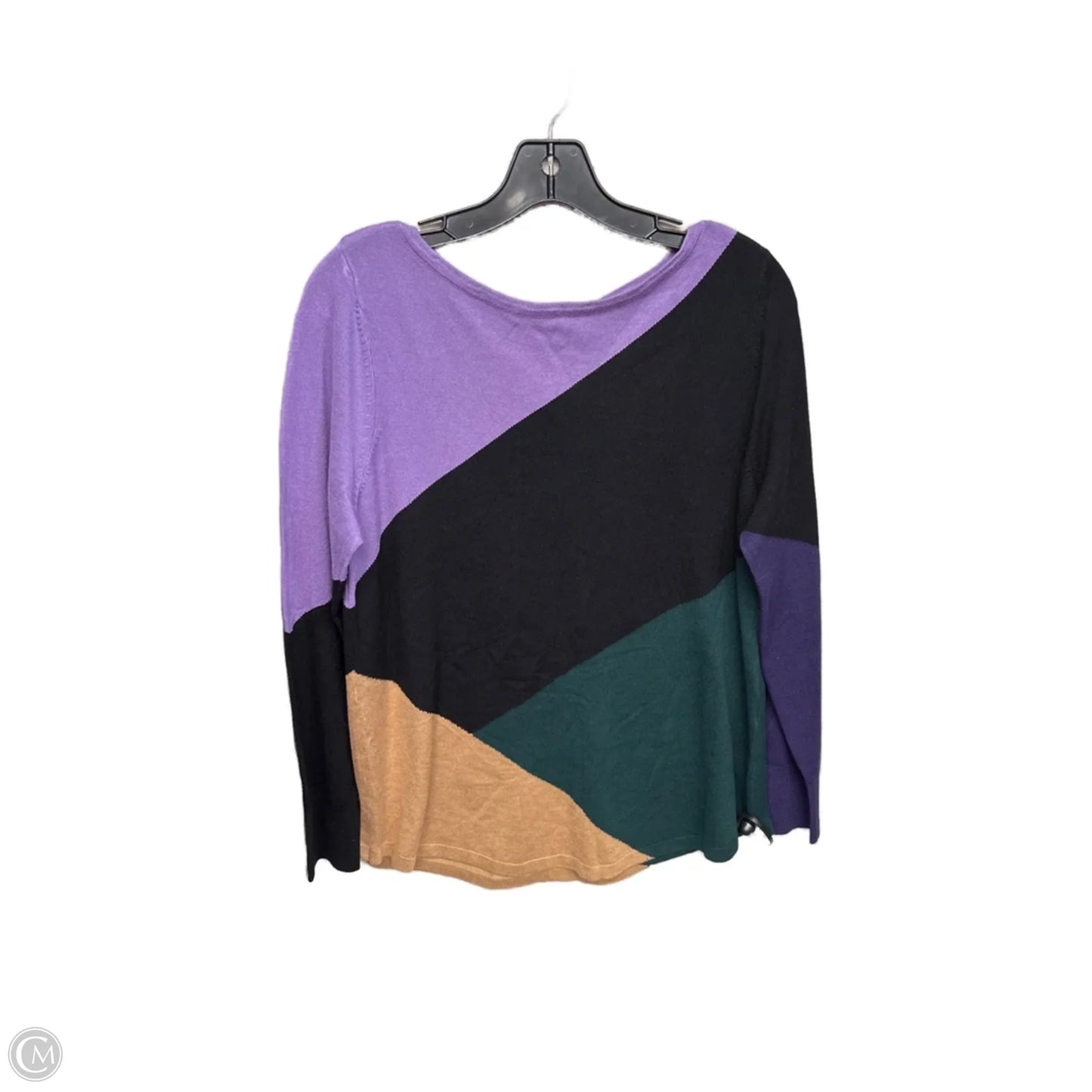 Sweater By Chicos In Purple & Tan, Size: M