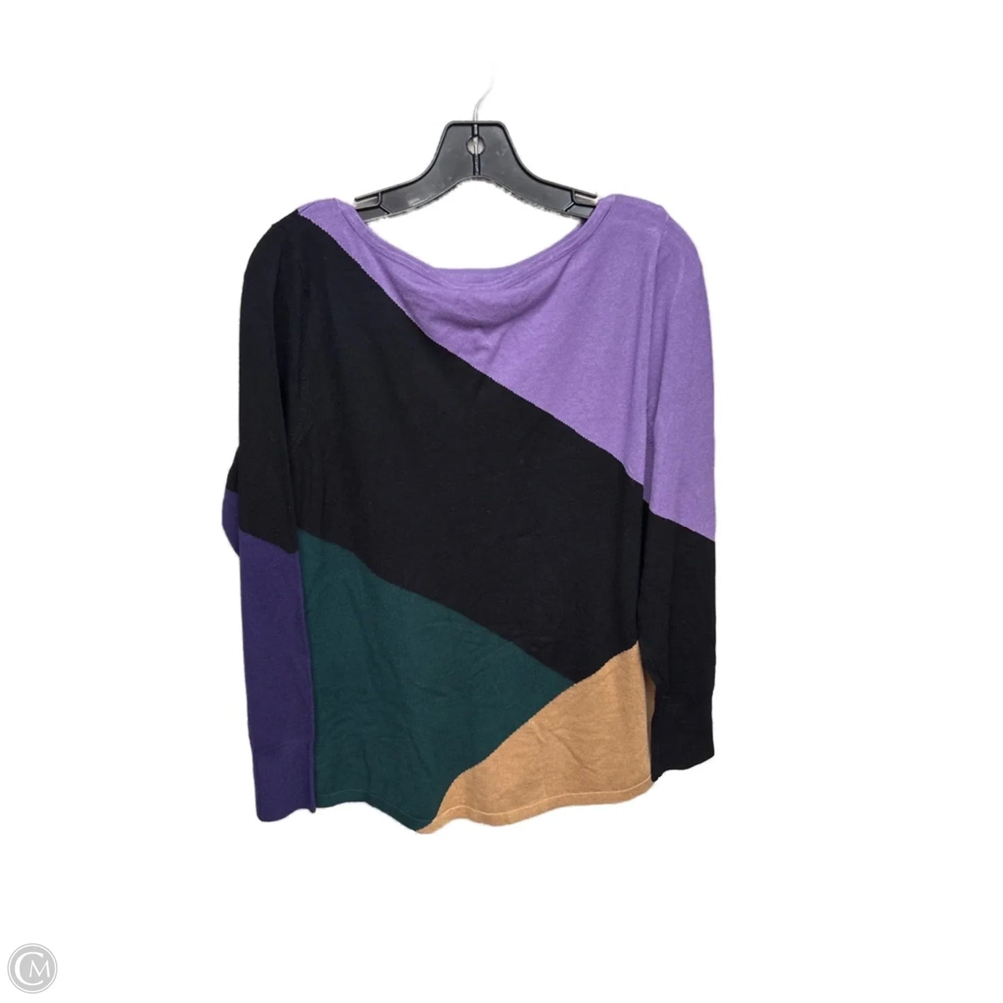 Sweater By Chicos In Purple & Tan, Size: M