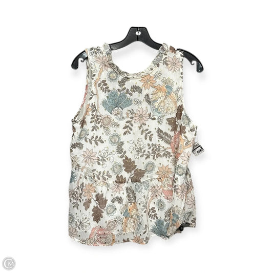 Top Sleeveless By Loft In Pink & White, Size: S