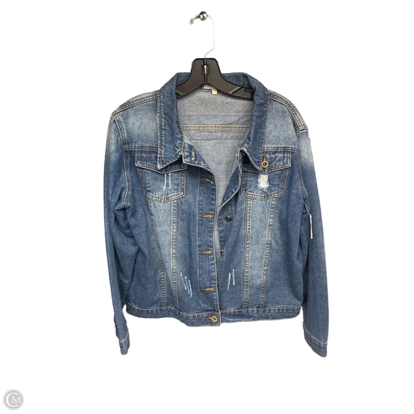 Jacket Denim By Clothes Mentor In Blue, Size: L