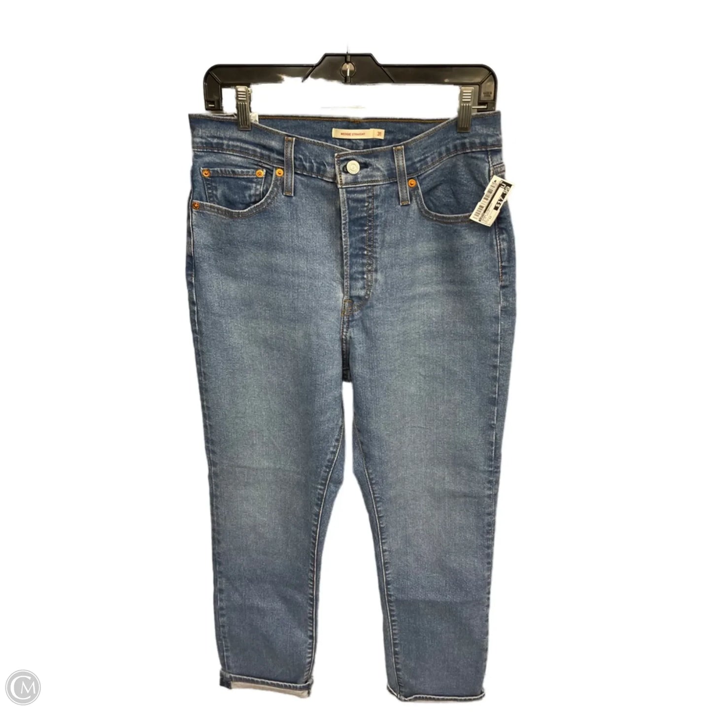 Jeans Straight By Levis In Blue Denim, Size: 12