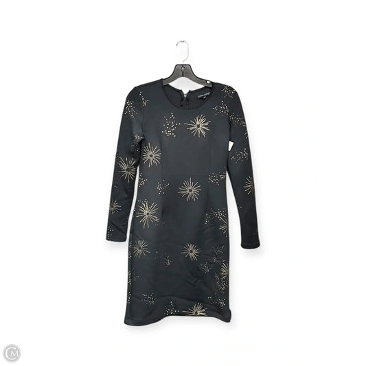 Dress Casual Midi By Cynthia Rowley In Black & Gold, Size: M
