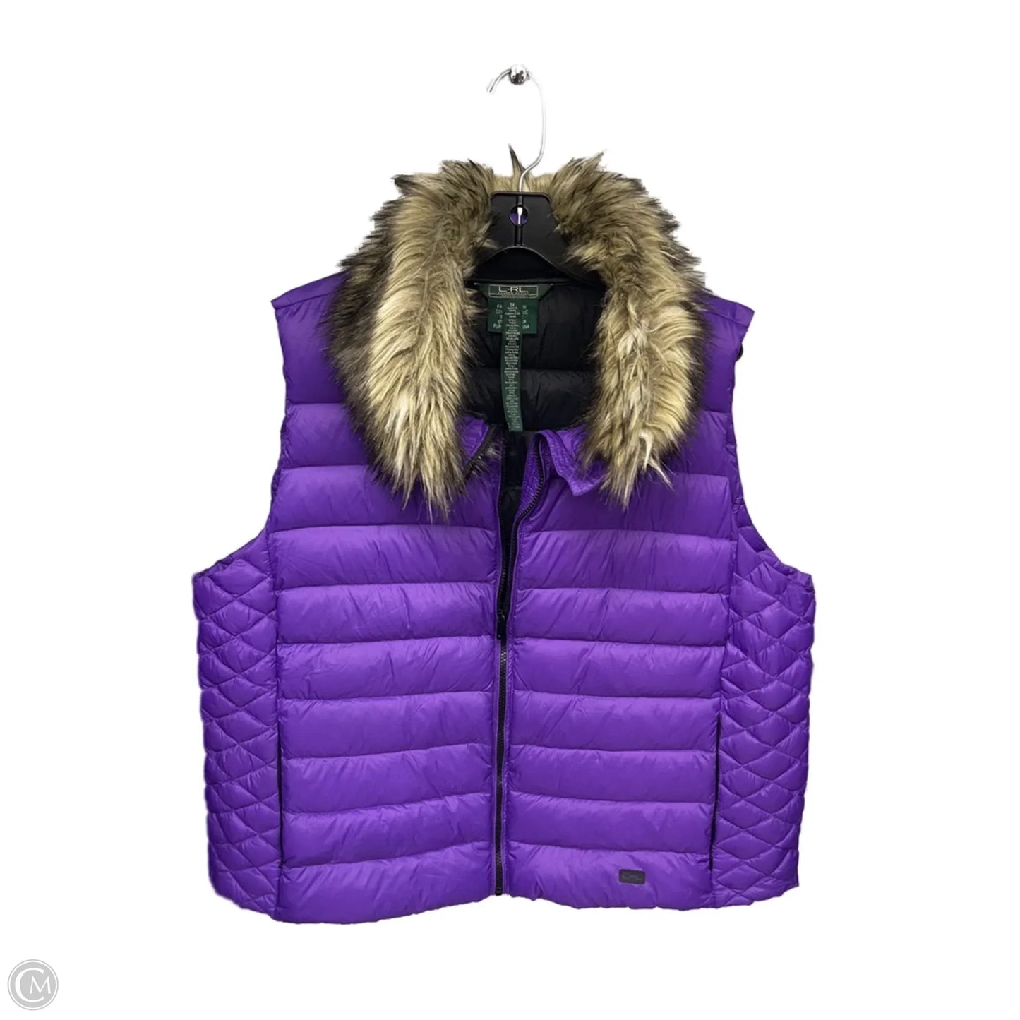 Vest Puffer & Quilted By Lauren By Ralph Lauren In Purple, Size: 3x
