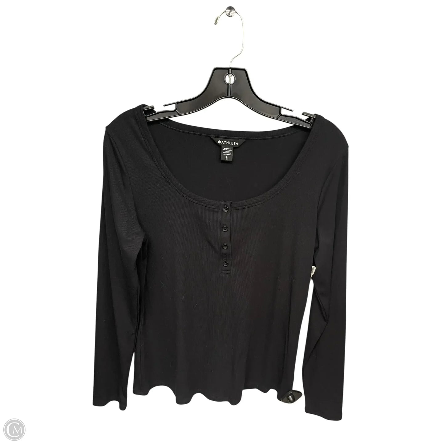 Top Long Sleeve By Athleta In Black, Size: L