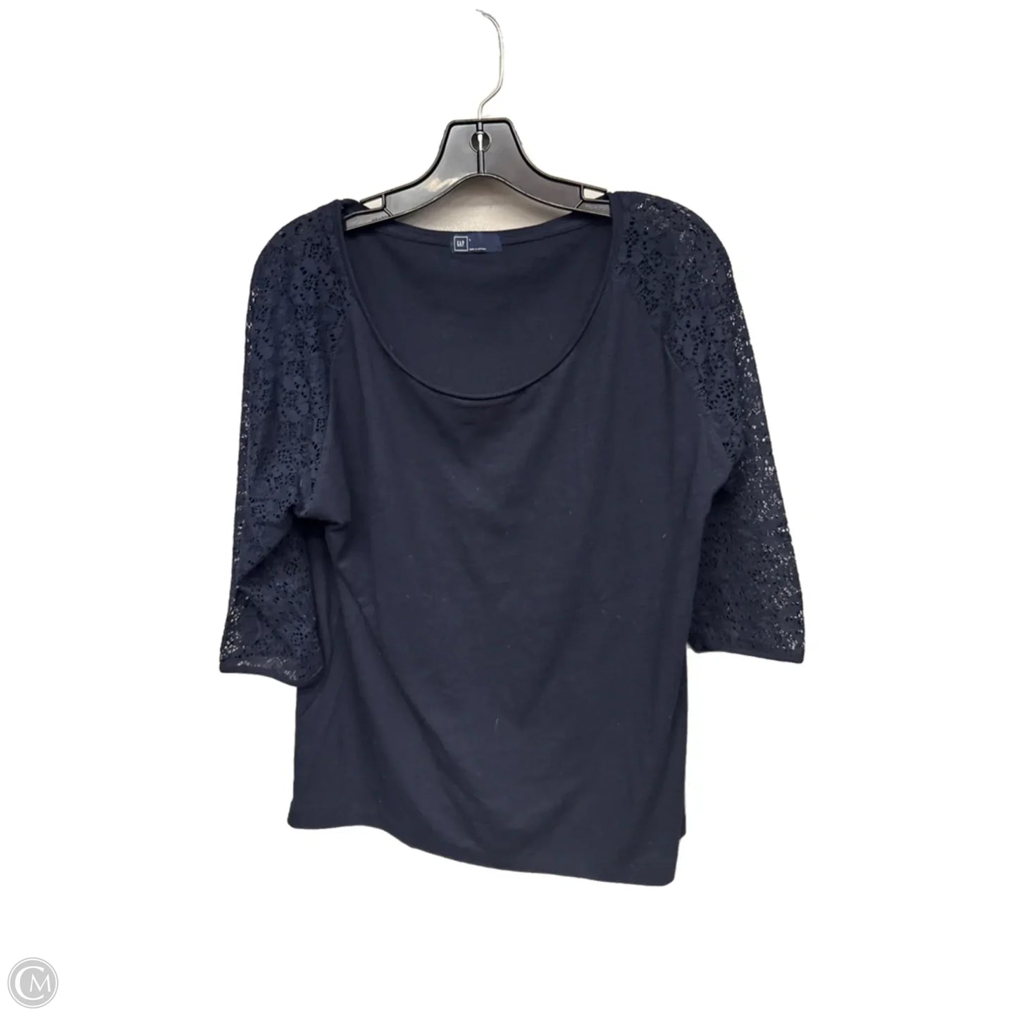 Top 3/4 Sleeve By Gap In Navy, Size: L