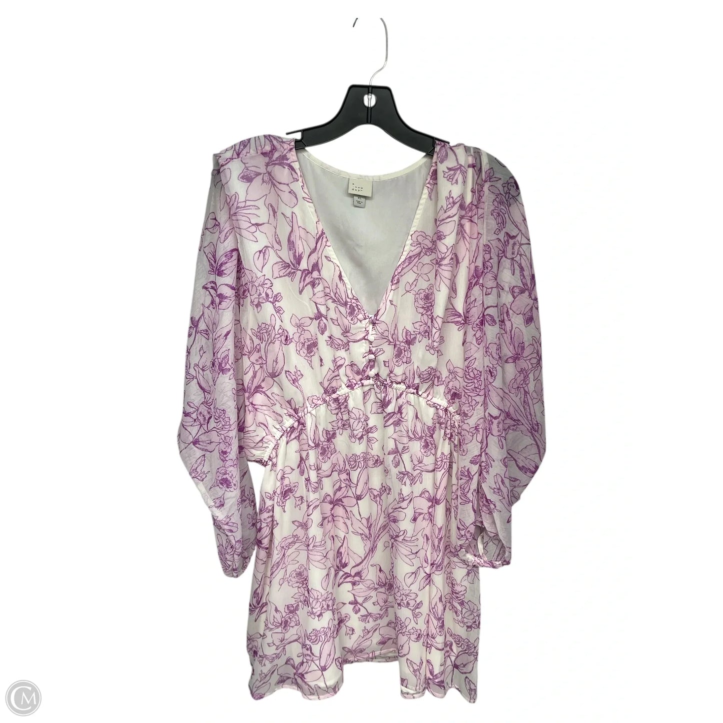 Dress Casual Midi By A New Day In Purple & White, Size: Xl