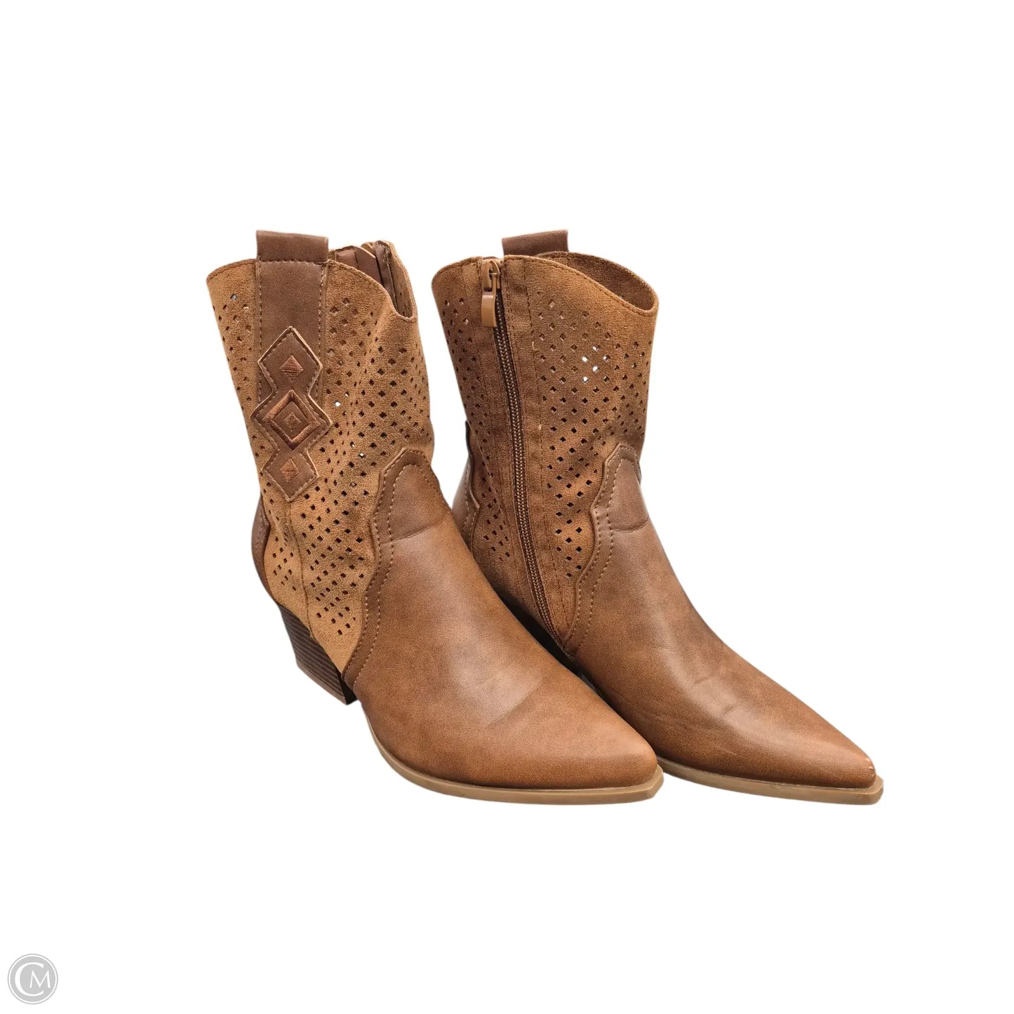 Boots Ankle Heels By Clothes Mentor In Brown, Size: 6