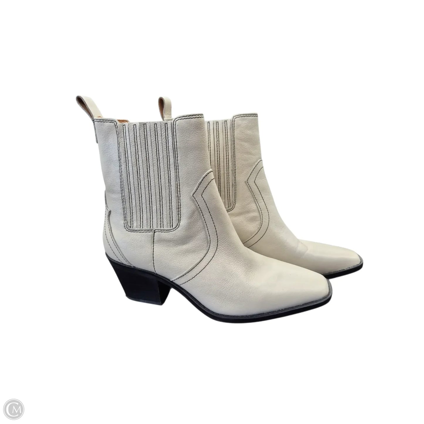 Boots Ankle Heels By Crown Vintage In White, Size: 6