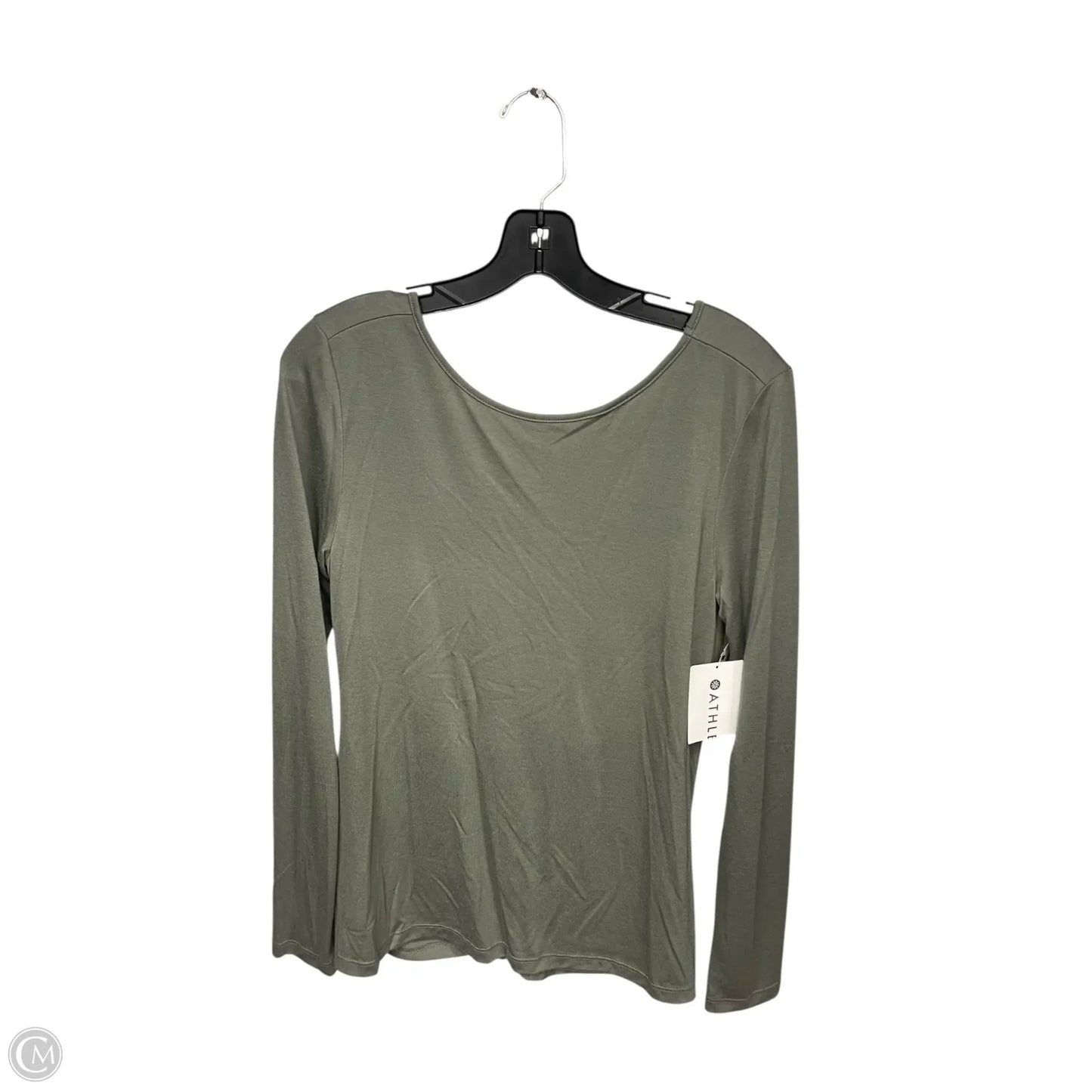 Athletic Top Long Sleeve Crewneck By Athleta In Green
