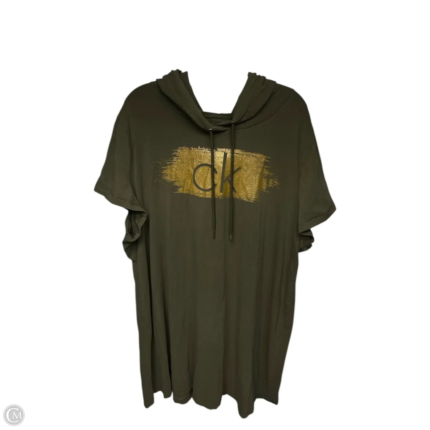 Dress Casual Short By Calvin Klein In Green, Size: 3x