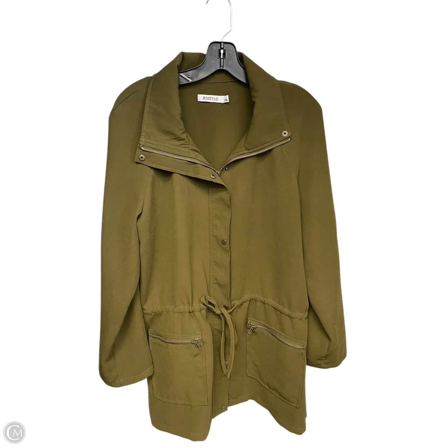 Jacket Utility By Just Fab In Green, Size: L