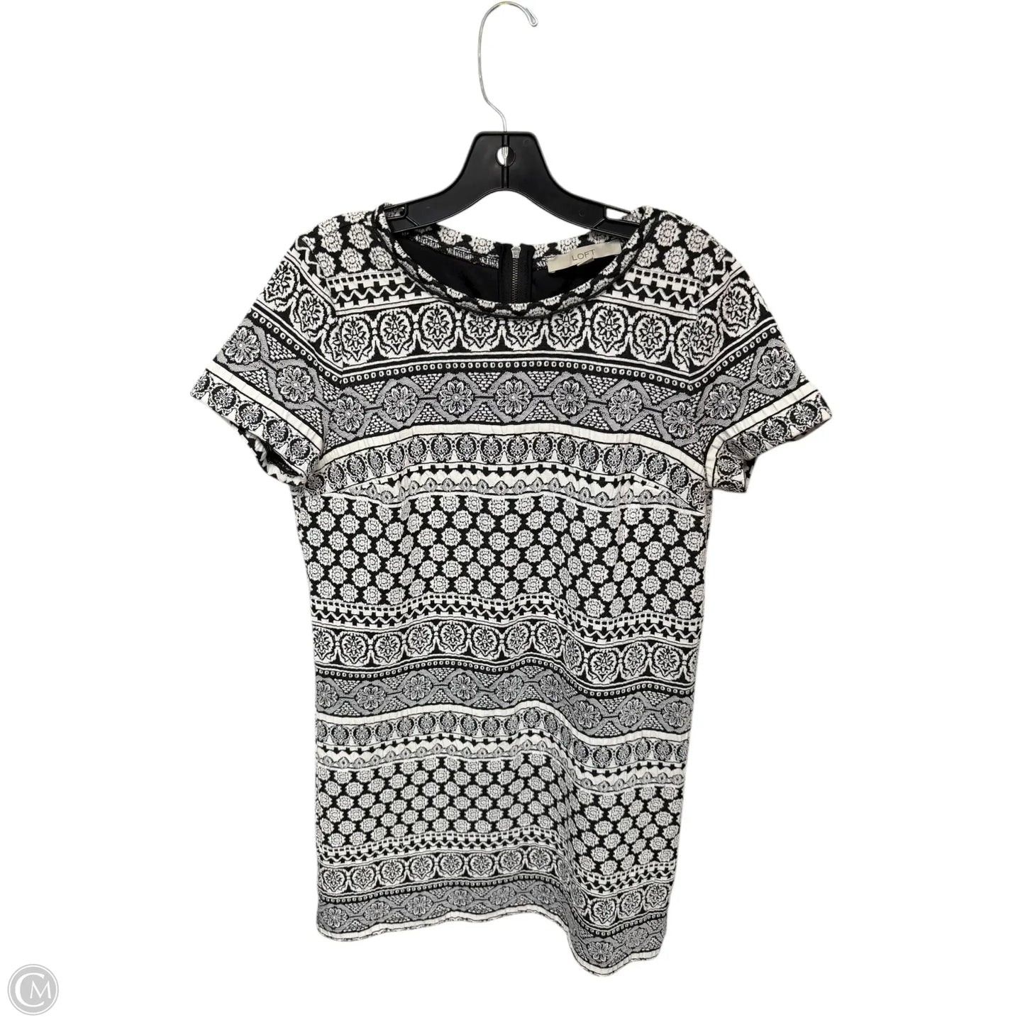Dress Casual Midi By Loft In Black & White, Size: M