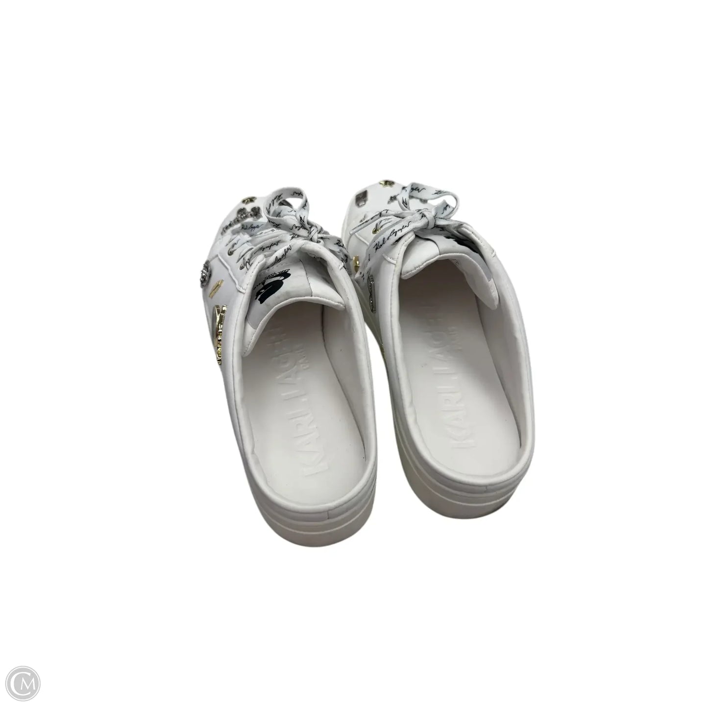 Shoes Designer By Karl Lagerfeld In White, Size: 8