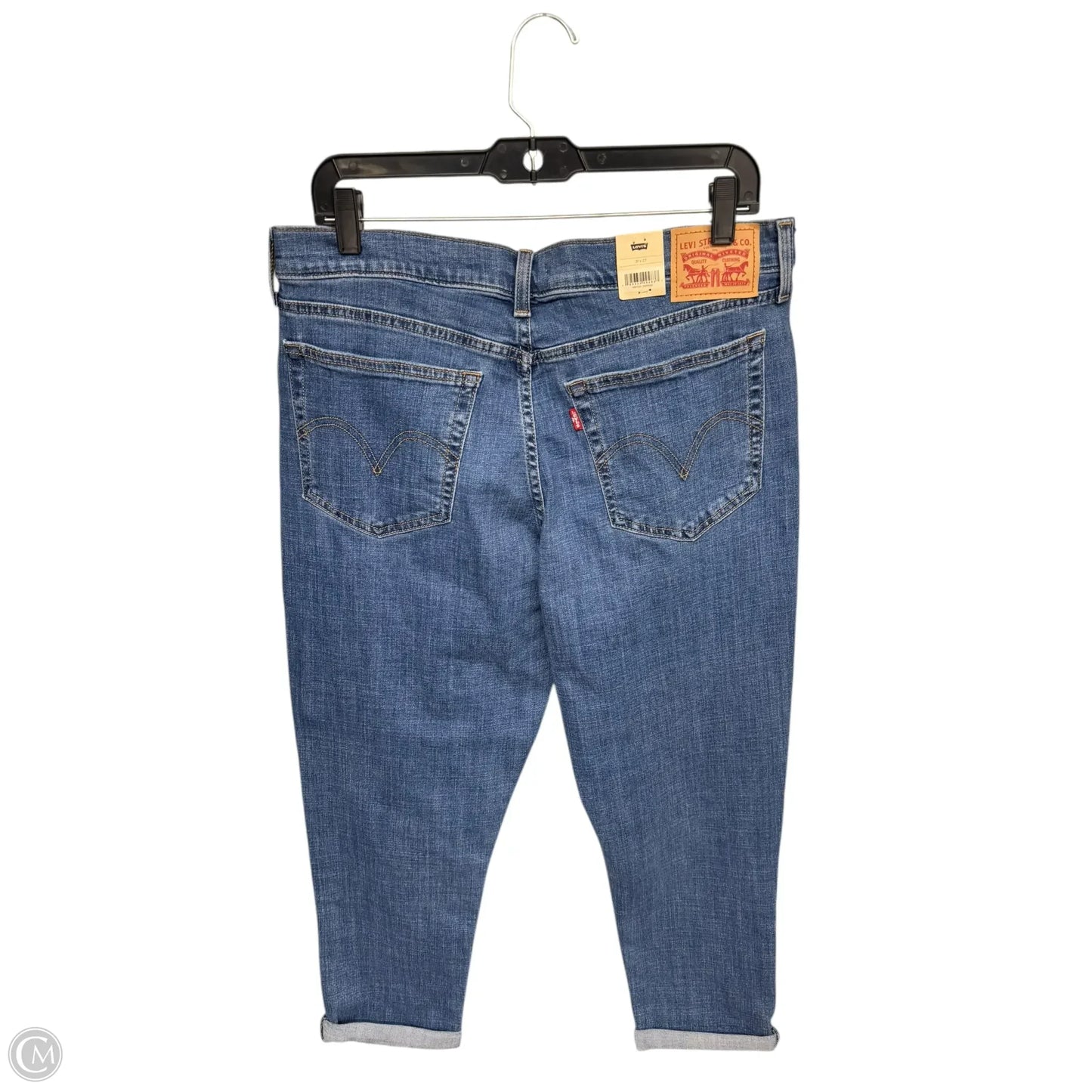 Jeans Boyfriend By Levis In Blue Denim, Size: 12