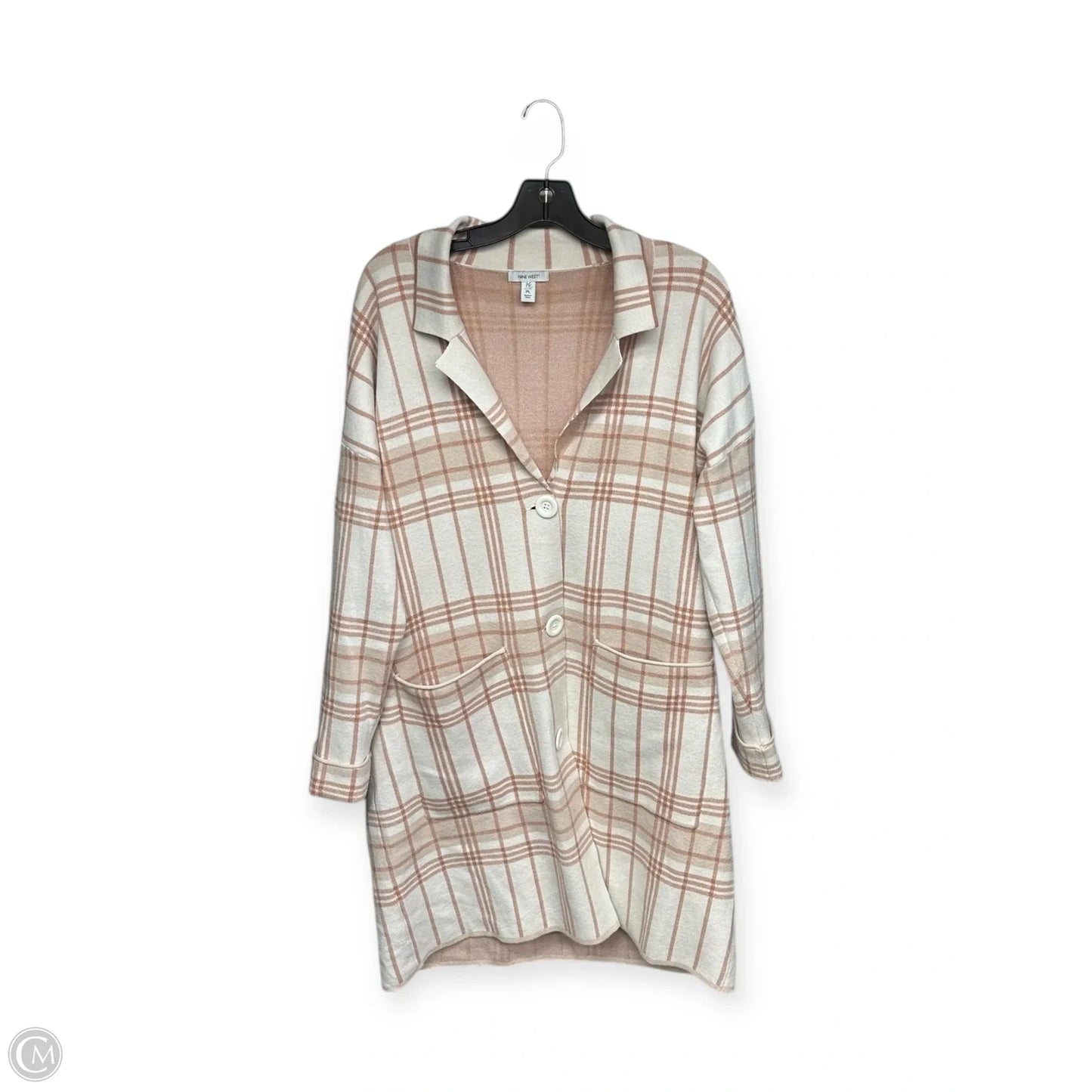 Cardigan By Nine West In Cream & Pink, Size: L