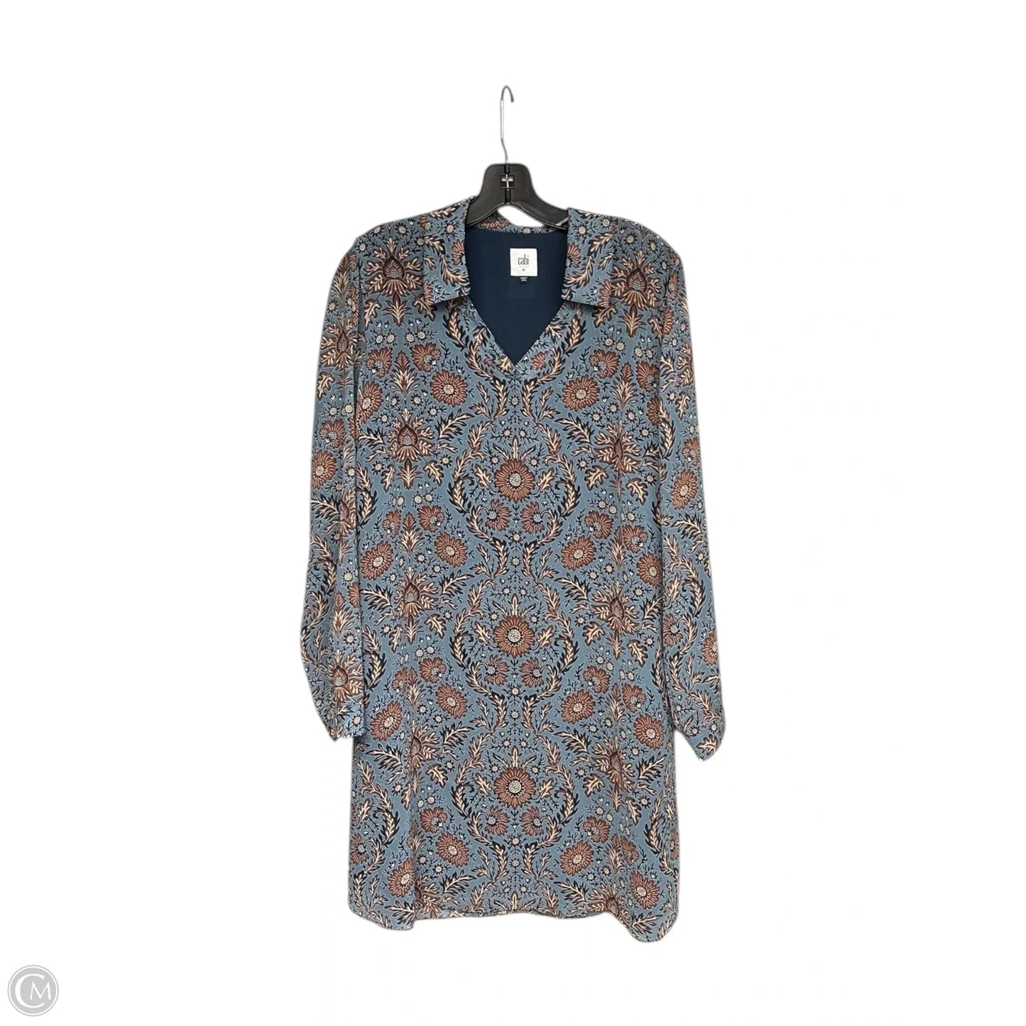 Dress Casual Midi By Cabi In Blue & Brown, Size: M