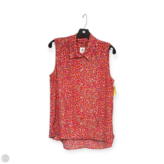 Top Sleeveless By Cabi In Pink & Red, Size: M