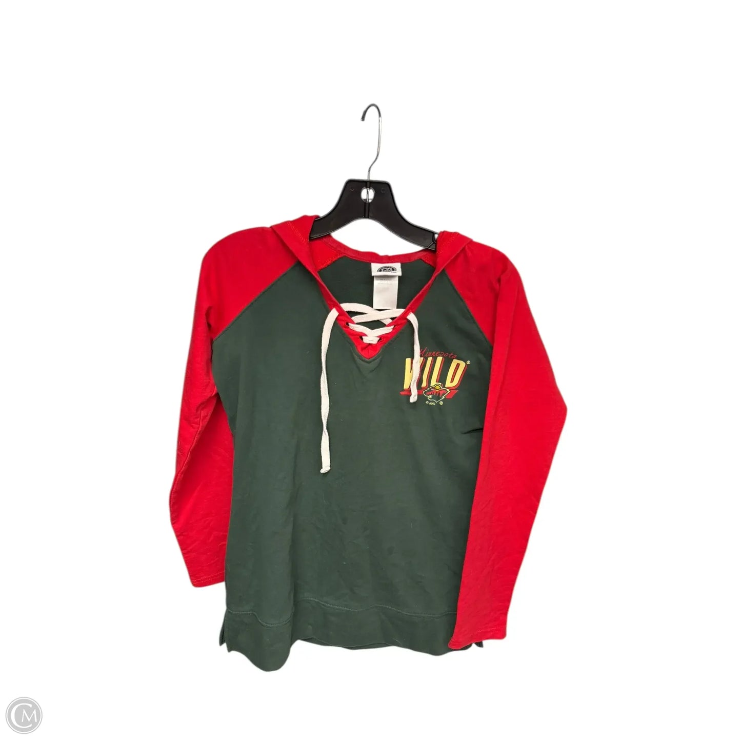Athletic Sweatshirt Hoodie By Nhl In Green & Red, Size: S