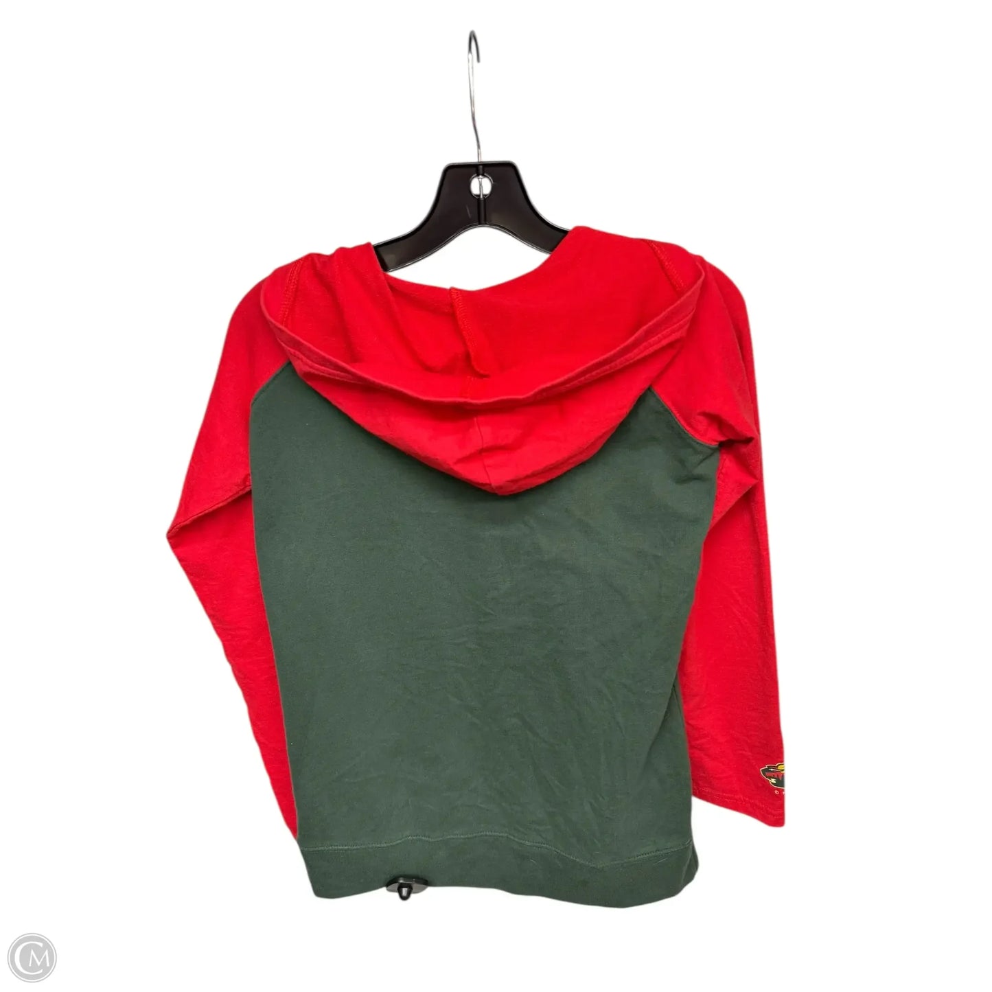 Athletic Sweatshirt Hoodie By Nhl In Green & Red, Size: S