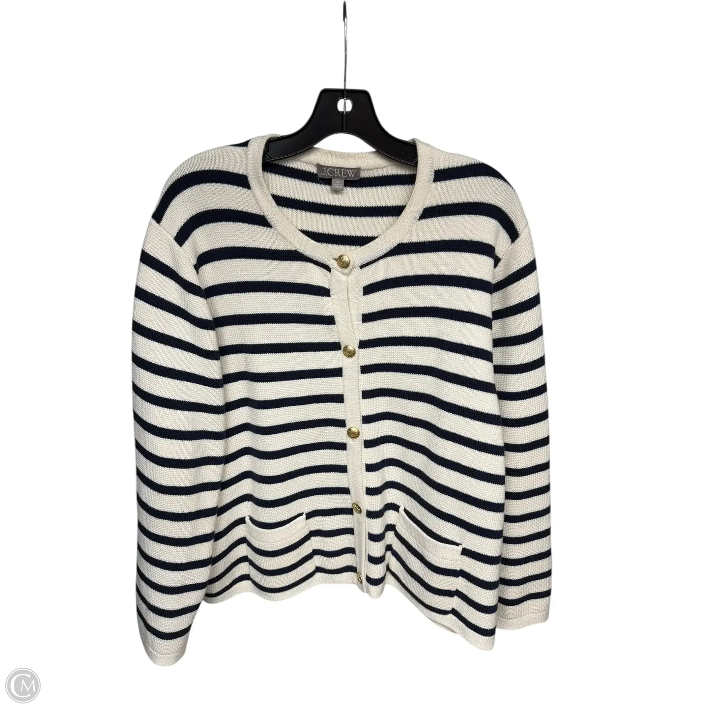 Cardigan By J. Crew In Blue & Cream, Size: 3x