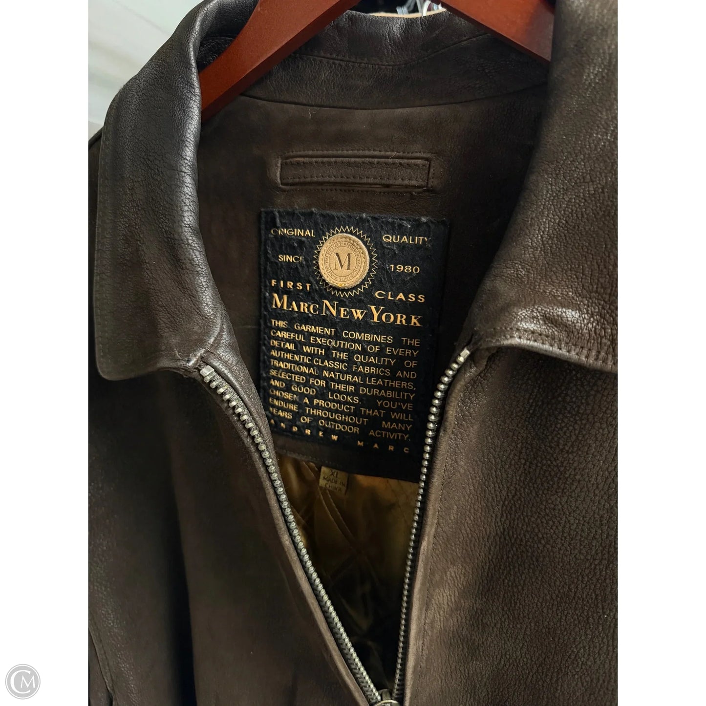 Jacket Leather By Marc New York In Brown, Size: Xl