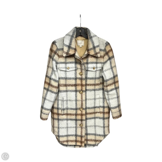 Coat Peacoat By Loft In Plaid Pattern, Size: Xs
