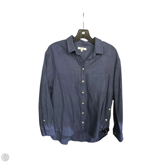 Top Long Sleeve By Madewell In Blue, Size: M