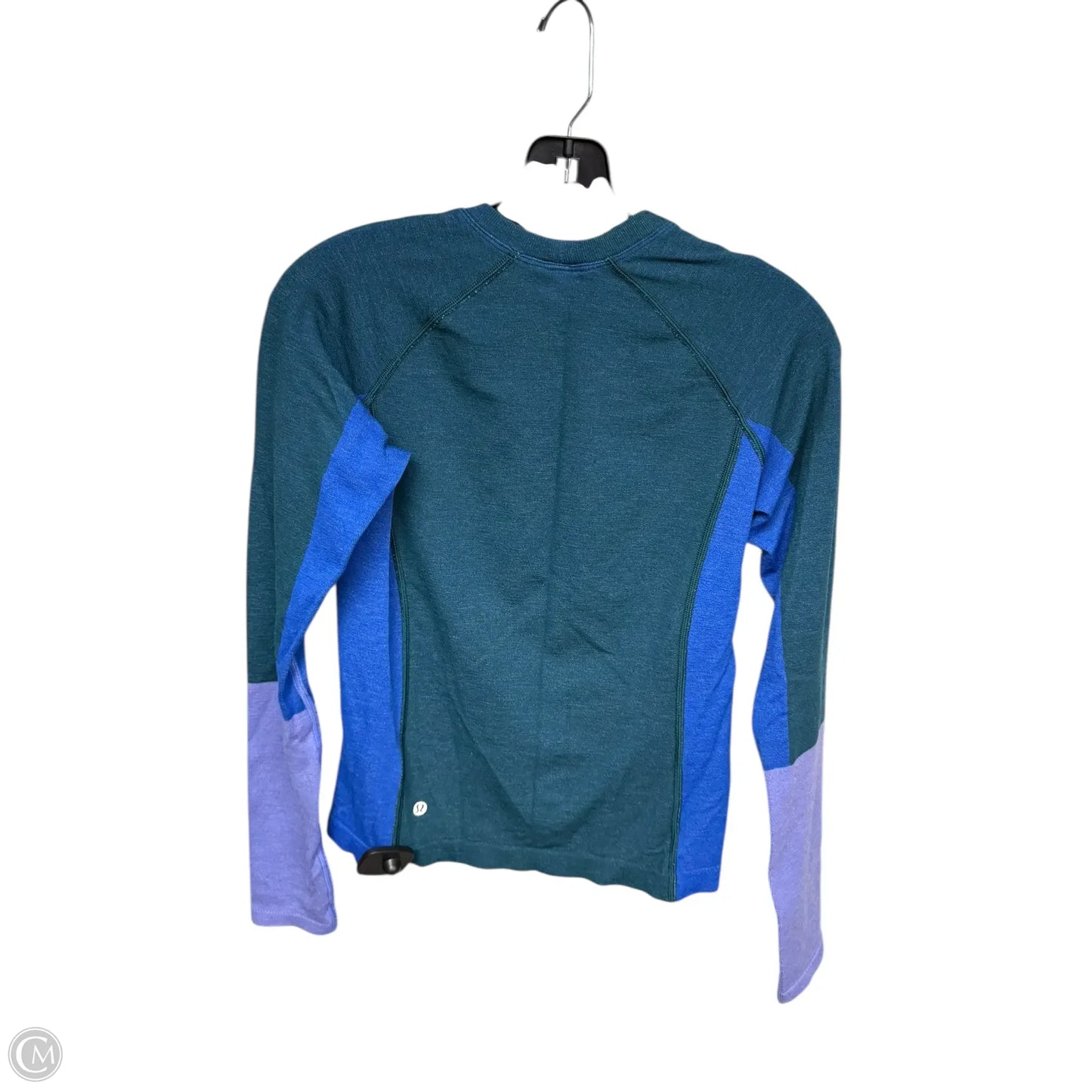 Athletic Top Long Sleeve Crewneck By Lululemon In Blue & Green, Size: 8