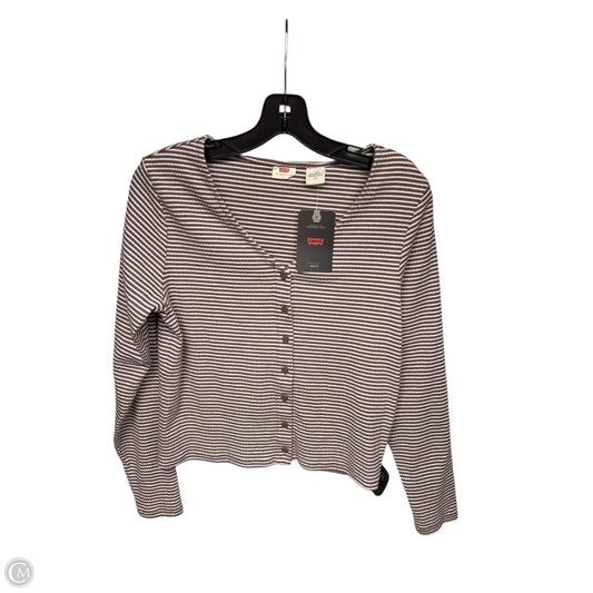 Top Long Sleeve By Levis In Pink & White, Size: L