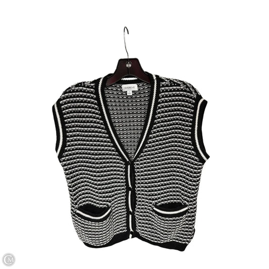 Top Sleeveless By Evereve In Black & White, Size: L