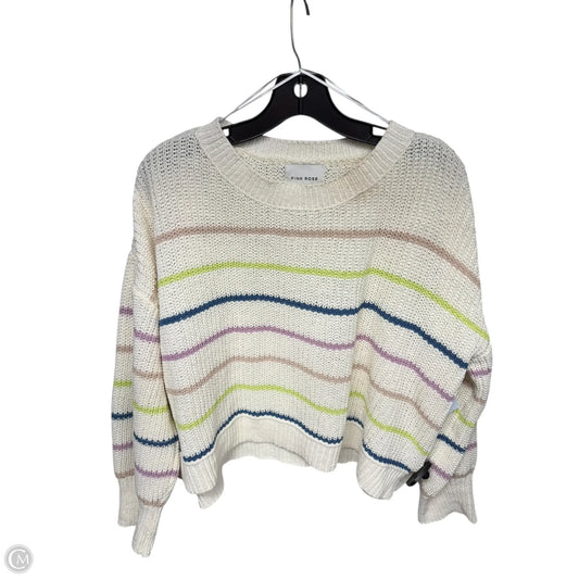 Sweater By Pink Rose In Cream & Green, Size: M