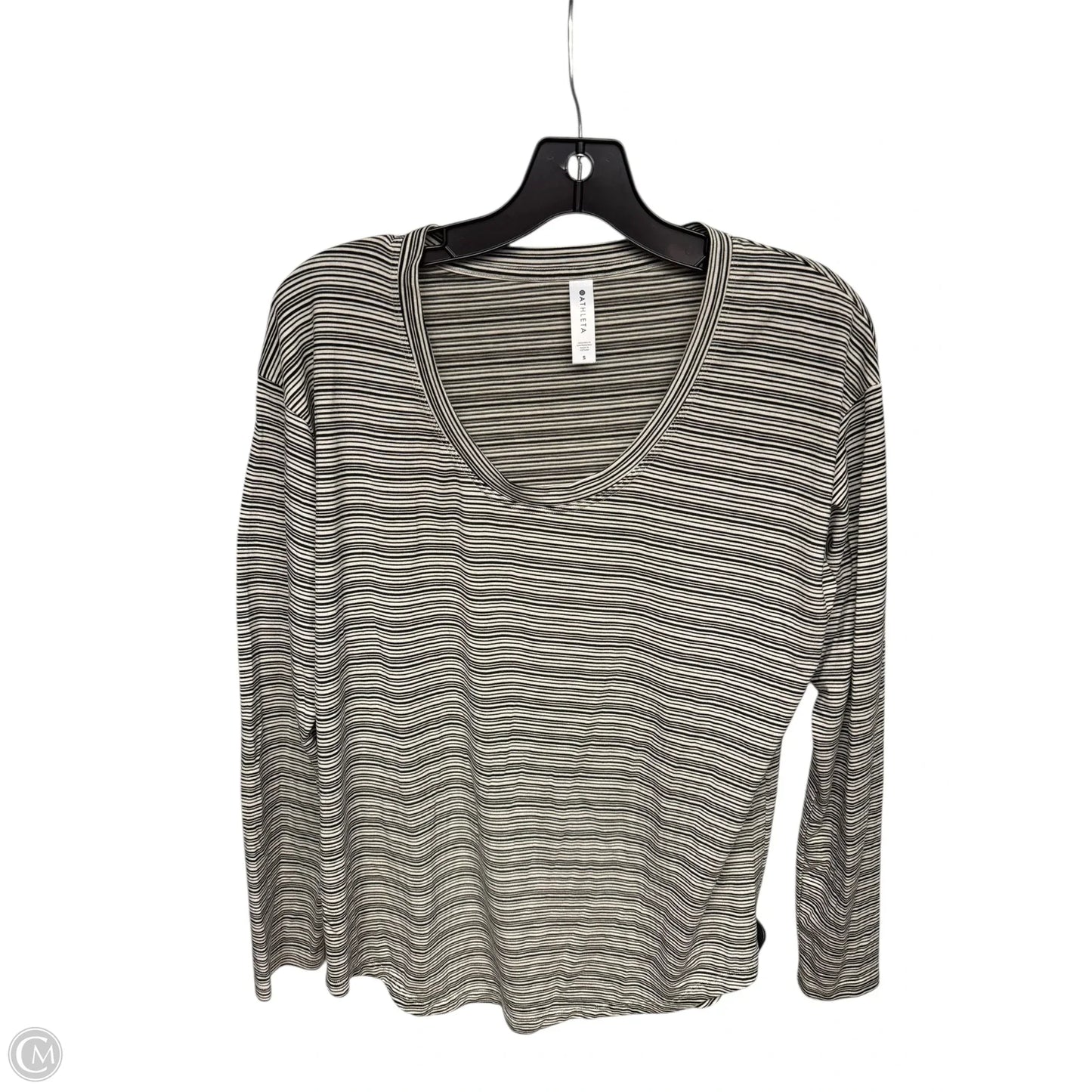 Top Long Sleeve By Athleta In Striped Pattern, Size: S