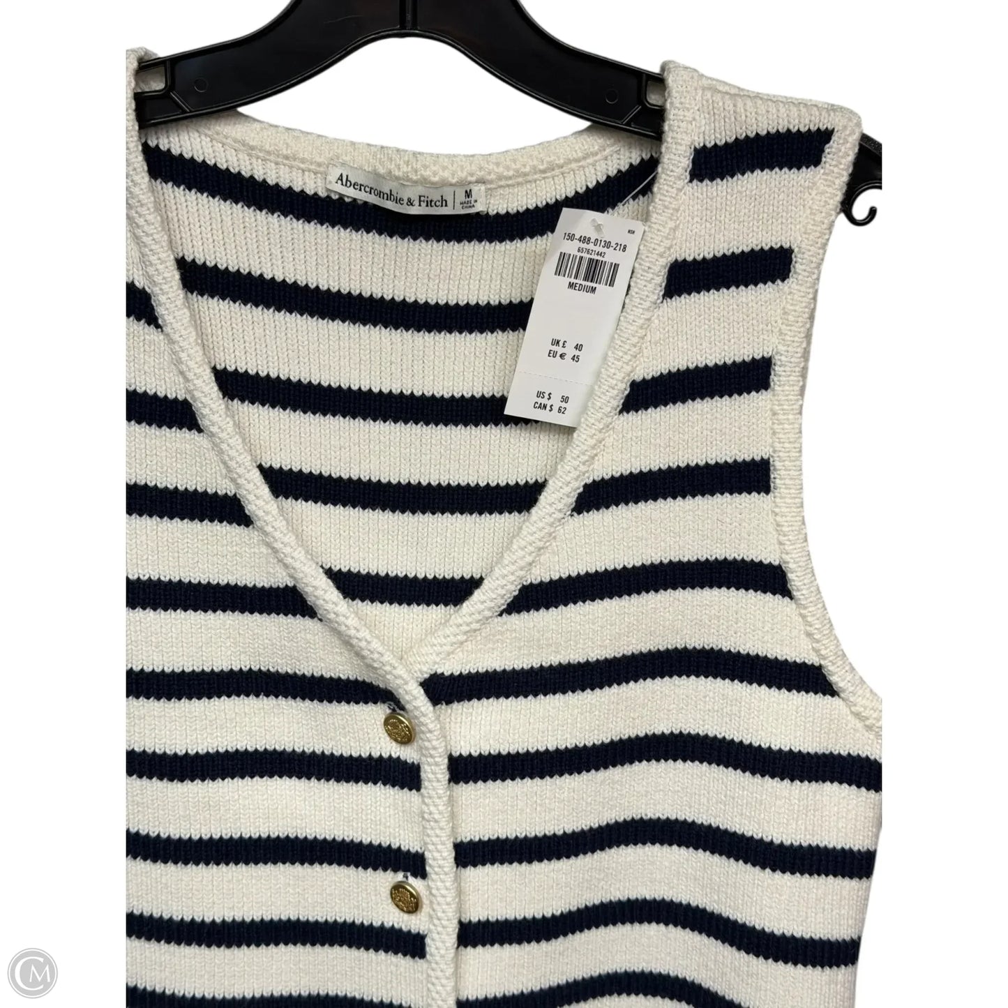 Top Sleeveless By Abercrombie And Fitch In Cream, Size: S