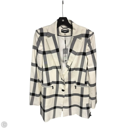 Blazer Designer By Karl Lagerfeld In Black & White, Size: 8