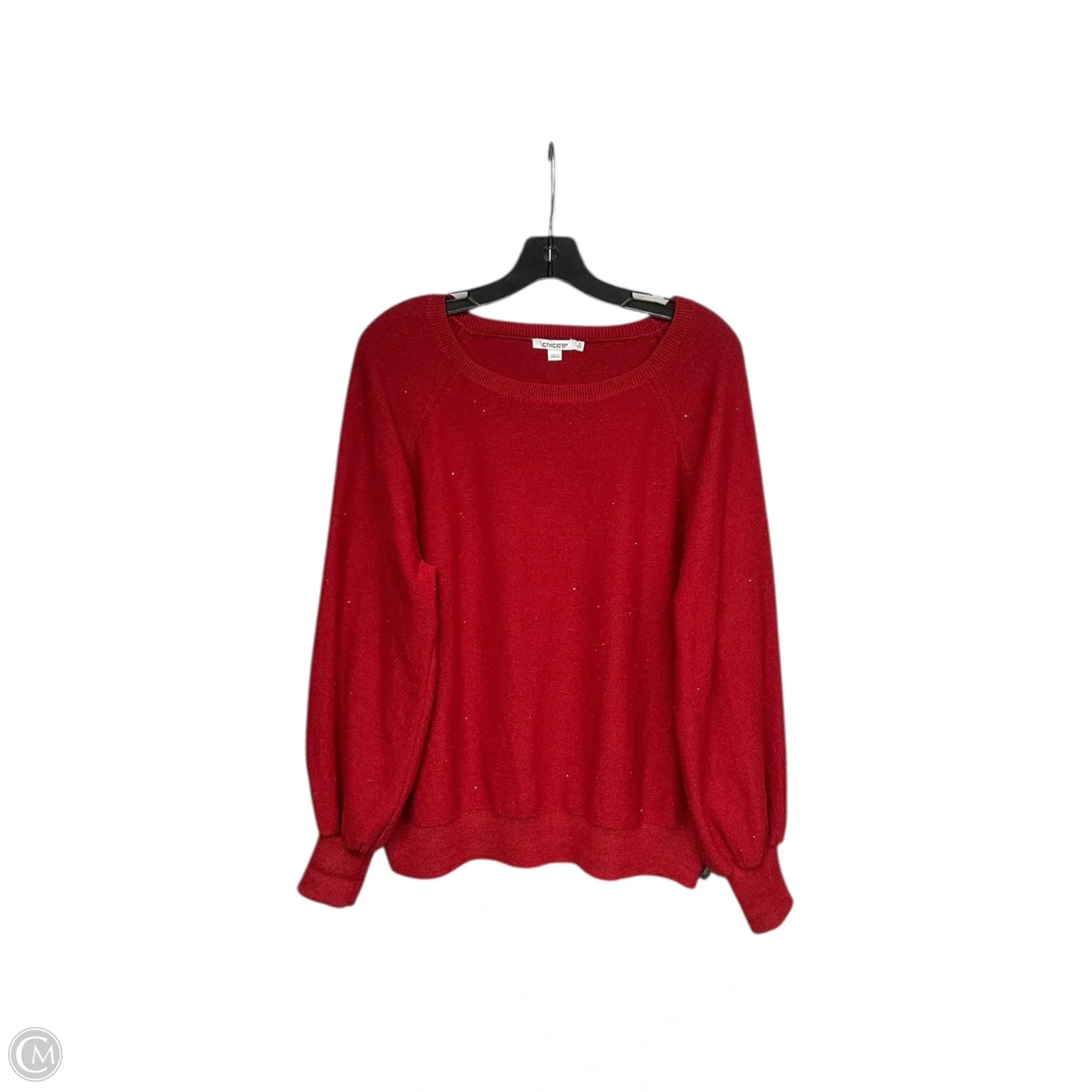 Sweater By Chicos In Red, Size: L