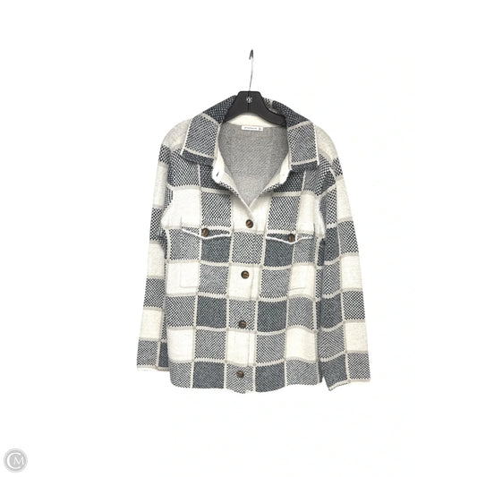 Jacket Shirt By Staccato In Blue & White, Size: L