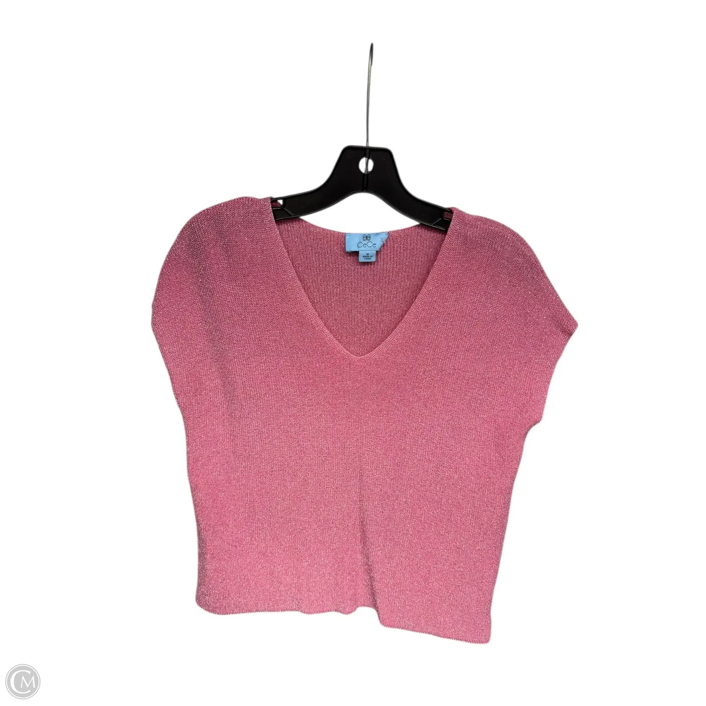 Top Short Sleeve By Cece In Pink, Size: M