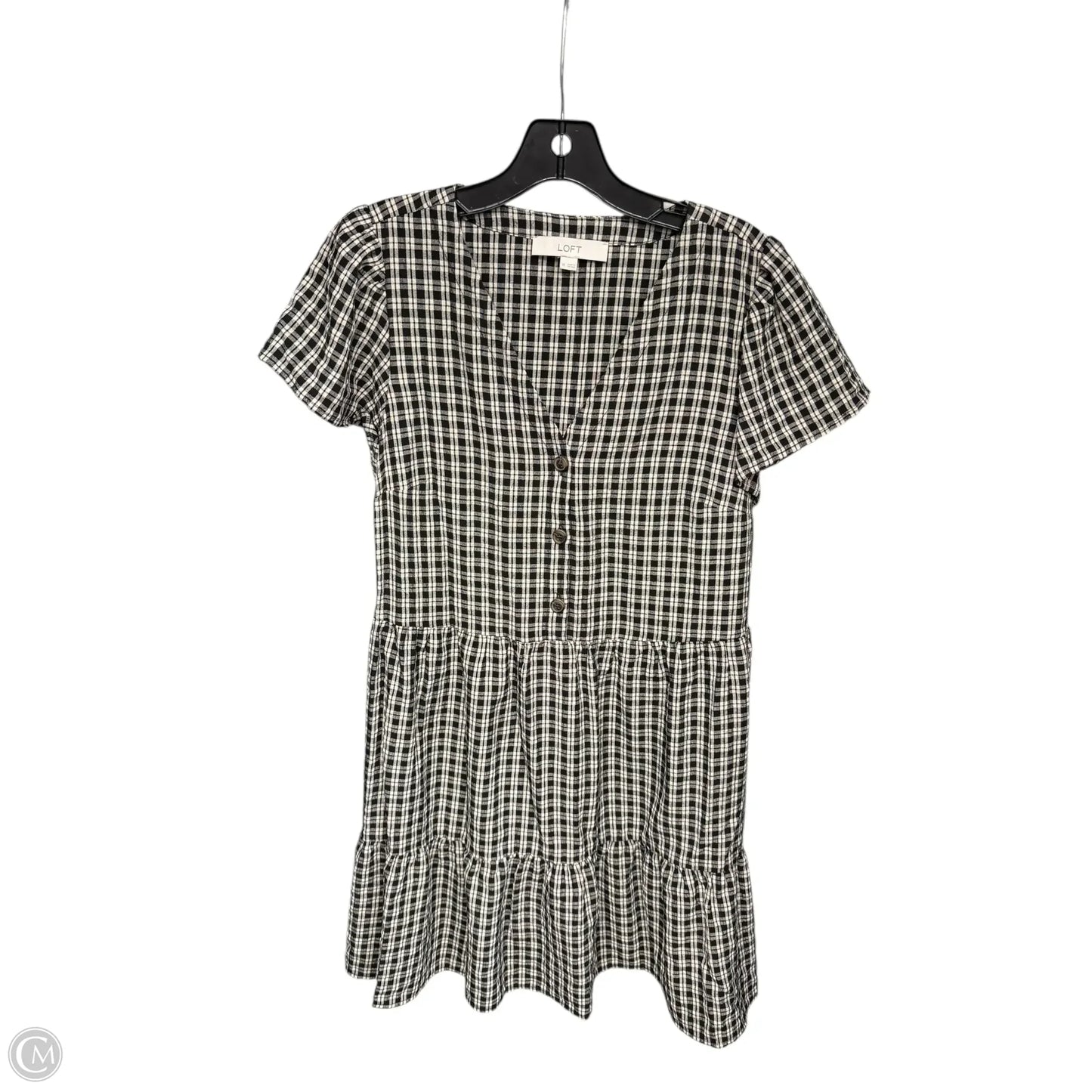 Dress Casual Midi By Loft In Black & Cream, Size: S