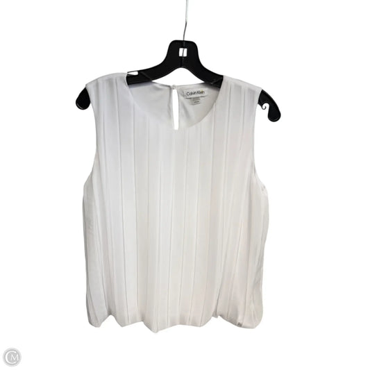 Top Sleeveless By Calvin Klein In White, Size: M