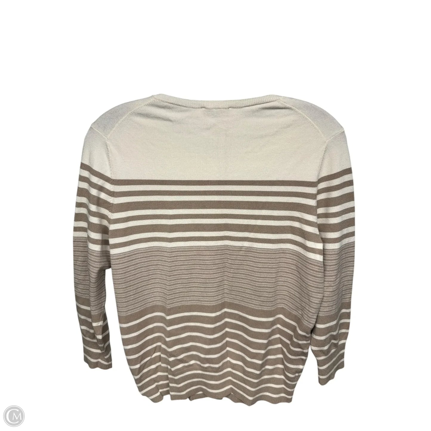 Cardigan By Ann Taylor In Tan & White, Size: M