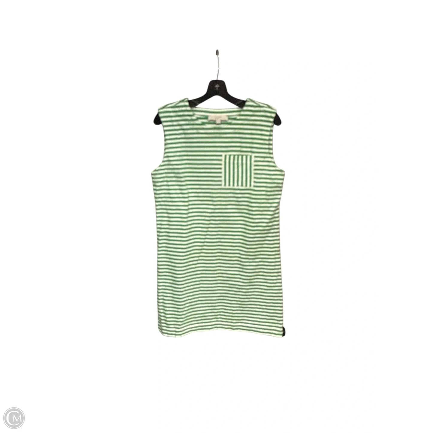 Dress Casual Midi By Loft In Green & White, Size: Xs